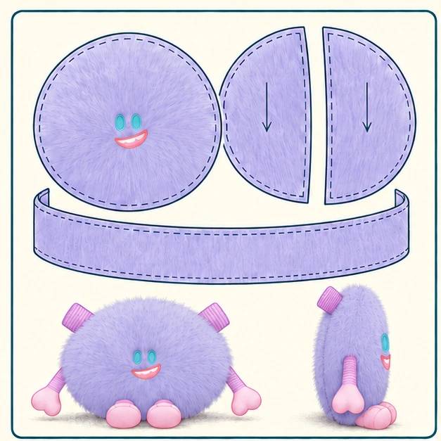 Circular lavender front, split rear and depth band with matching shallow cushion front and side proposals