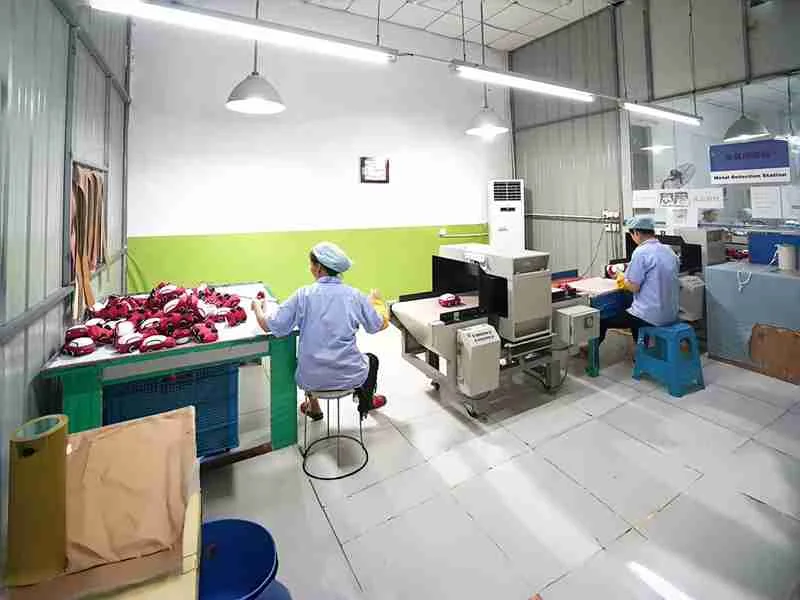 Plush quality inspection and needle detection area